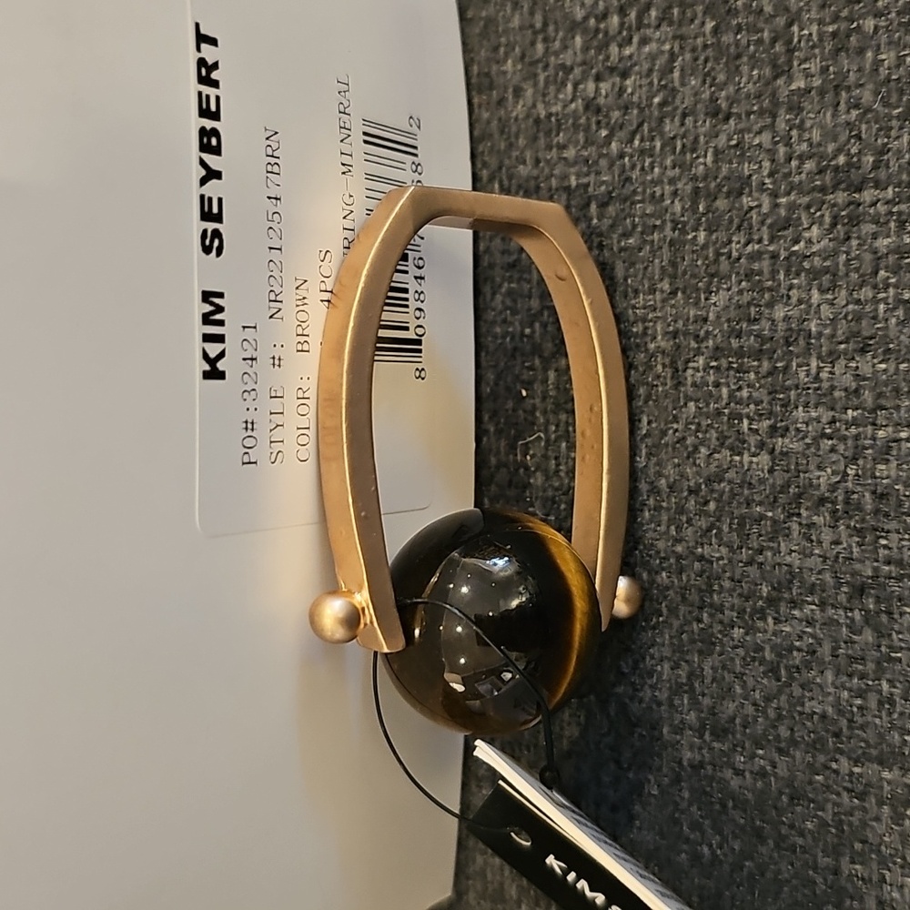 NWT Kim Seybert set of 4 tiger eye napkin ring - Picture 7 of 15